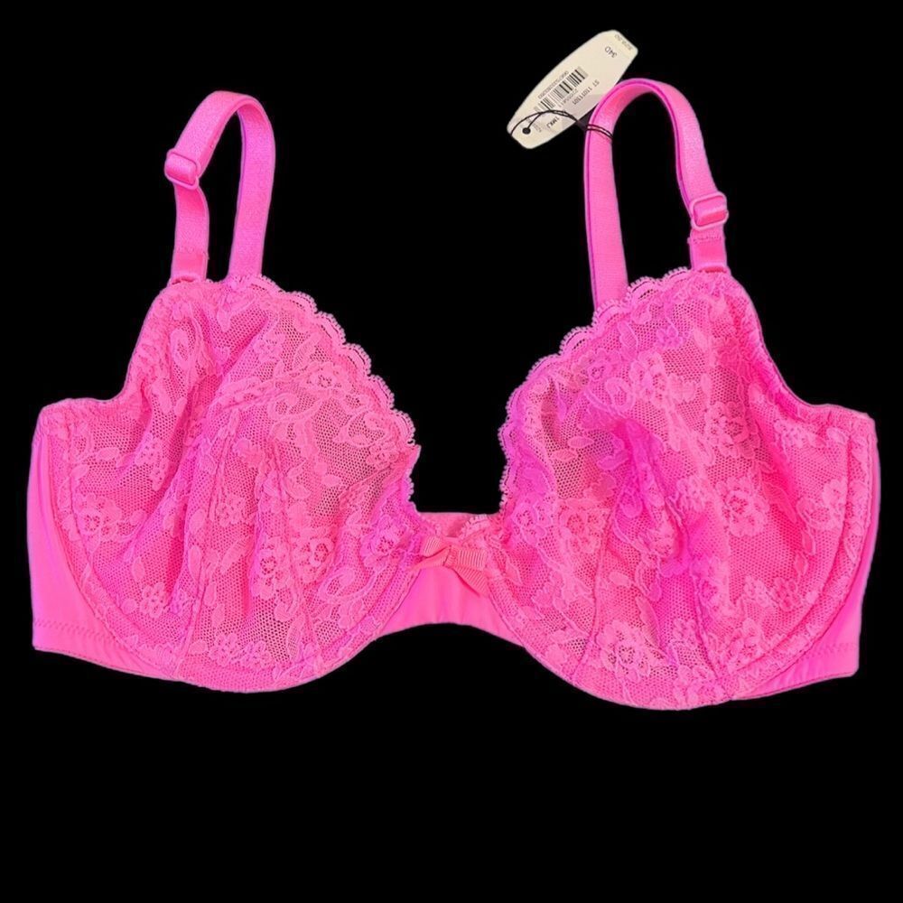 Victoria’s Secret unlined underwire Demi lace bra Pink 34D